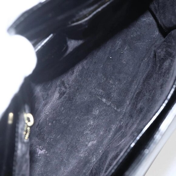 GUCCI Hand Bag Patent leather Black Gold Auth 151615 - Picture 9 of 16